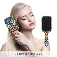 LZAir Cushion Comb Colorful Mexican Style Hair Brush For Men Women And Soft Touch Handle Hairbrush For Thin Long Curly Or Straight Hair Scalp Massager3883 - A97 - Xem 4