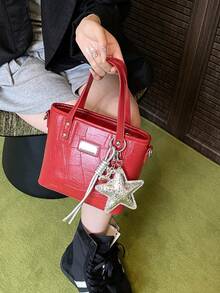 Popular High-Capacity Outdoor Casual Shoulder Crossbody Bag, High-Quality Fashion New Design Women Handbag, Suitable For Shopping, Dating, Commuting - Stylish, Elegant, Minimalist, Personalized, Multipurpose, Classic For Commute, Office, Dates, Daily, Shopping, Afternoon Tea. - Red - View 4