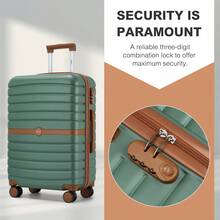Suitcase 20 24 28 Inch Cabin Carry On Check In ABS PC Hard Shell Spinner Wheels Lock Small Medium Large Travel Luggage Set For Holiday Family - Verde Oscuro - Ver 5
