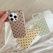 Capa dupla para celular com estampa de bolinhas, compatível com iPhone 17 Pro Max/16 Pro Max/15 Pro Max/14 Pro/14. Design moderno com bordas arredondadas, elegante para mulheres e minimalista para homens. Presente ideal para namorada e casais. - Multicolorido - Ver 2