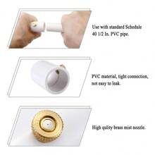 5 piezas de adaptadores de PVC para boquillas del sistema de riego de jardín. Adecuado para refrescarse y repeler mosquitos en verano, el agua tiene un efecto de pulverización después de su uso. - Blanco - Ver 4