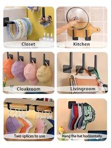 1/2/3个装L型免钻粘钩厨房浴室收纳粘钩免钻不留痕自粘式壁挂厨房阳台浴室宿舍收纳牢固不伤墙面实用挂钩 - 黑色 - 查看 10