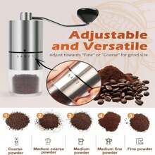 Rsoilch Manual Coffee Grinder With Ceramics Burr For Espresso,French Press,5 Adjustable Settings,Hand Maker With Built-In Burr,For Home Use And Camping Travel,Coffee Bean Grinders With Hand Crank - 白色 - 查看 2