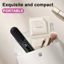 Portable Wireless Hair Straightener With 3 Temperature Settings, Fast Heat-Up, Compact Design For Travel, USB-C Charging, Long Battery Life, Travel Hair Straightener | Sleek Device Design | Hair Tool, Mini Hair Straightener