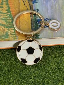 1 个足球形钥匙扣，合金材质，油滴效果，初始设计，是送给朋友、男朋友、篮球俱乐部活动、体育活动、情人节、汽车配件、包包挂件、学校用品的理想礼物