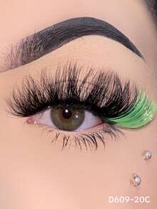 1 Pair Shiny Ombre Faux Mink Eyelashes, Shiny Natural Long And Fluffy, Suitable For Party, Makeup, Cosplay And Other Occasions - Multicolor - View 9