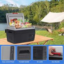 12V Car Refrigerator 21 Quart(20L) Electric Cooler 12/24V D C Refrigerator Convertible Freezer -4℉-68℉ Portable Refrigerator For Car, Camping, Truck, RV, Travel, Fishing,Grey