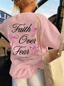 1pc Girls' Butterfly Letter Print Short Sleeve T-Shirt, Soft & Comfortable, Suitable For Summer Daily & School Wear - Pink - View 7