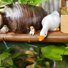 5/1pc Charming Cat PVC Miniature Cartoon Cat Figurines ,Aquarium Decor Resin Statues For Fish Tank Fairy Garden Landscape ,Home Decor Mini Cat Ornaments,Nice Gift For Birhday,Random Color,Fishing Cat Figuriens - Multicolor - View 2