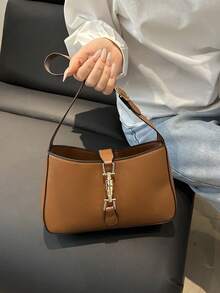 高品质超大女士户外休闲单肩腋下包，全新设计，简约而不失优雅复古小众便携高档户外休闲法棍包，时尚、优雅、简约、个性、多用途、经典，适合通勤、办公、约会、日常使用、购物、下午茶