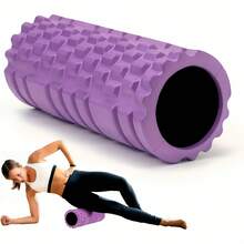 1 Foam Roller Yoga Column Fitness Yoga EVA Foam Roller Yoga Stick Deep Tissue Massage Roller, Suitable For Back And Leg Muscle Exercise, Pain Relief And Flexibility Improvement - 紫色的 - 查看 2
