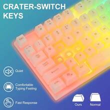 LED Keyboard And Mouse 104 Keys Rainbow Backlit Keyboard And 7 Color RGB Mouse White Gaming Keyboard And Mouse Combo For PC Laptop   Gamers And Work