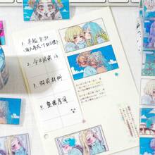 Pegatinas y cintas con estampado de grafiti de anime japonés, pegatinas decorativas de chicas de dibujos animados lindos para estudiantes, útiles escolares, vuelta al cole