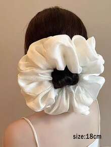 1 件装黑色大号缎面发圈，女士弹力丝绸发圈，睡眠发带，不伤发，适合多种场合，发饰、马尾辫夹、发圈、洗脸 - 彩色 - 查看 5