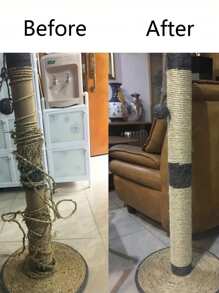 Corde de jute naturelle pour chats, ficelle, corde pour chats, corde de sisal pour arbre à chat - ficelle rustique et solide pour faire des griffoirs DIY pour chats, de l'artisanat, de la décoration intérieure, de l'emballage et de la suspension - jouet pour chat durable et de haute qualité et fournitures d'artisanat, ficelle de jardin, emballage et décoration d'intérieur, accessoires pour chats