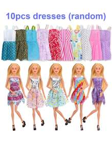 60 件女孩娃娃节日礼物玩具配件，30 厘米娃娃/11.5 英寸娃娃 10 件随机时尚连衣裙、10 双随机鞋子、10 个包、4 个皇冠、10 条项链、10 个耳环，适合 11 英寸娃娃、娃娃服装、大娃娃、小娃娃、衣服、房子、配饰、娃娃服装、娃娃服装、娃娃服装、娃娃配饰、娃娃配饰 - 彩色 - 查看 26