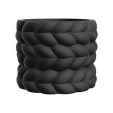 ORIZZONTE Decorative Woven Vase For Succulents And Flowering Plants – Modern Artisan Style, Natural Elegance For Home, Desk Or Office – 100% Made In Italy, Shipping From Italy - Black - View 5