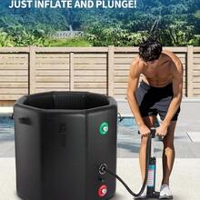 Huisuilinss Ice Bath Tub For Athletes,Cold Plunge Tub Outdoor With Water Chillers,186Gallon Inflatable Portable Ice Bath Cold Water Therapy Plunge Pool,Large Ice Tub For Cold Dippers At Home - Black - View 5
