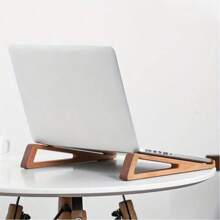 Suporte de madeira para laptop - Suporte de mesa portátil para laptop, feito de madeira de nogueira preta e cerejeira, design com fluxo de ar e refrigeração para escritório em casa, acessório durável para espaço de trabalho e presente de Ação de Graças, Suporte de refrigeração para laptop | Design elegante de madeira | Folheado de madeira natural