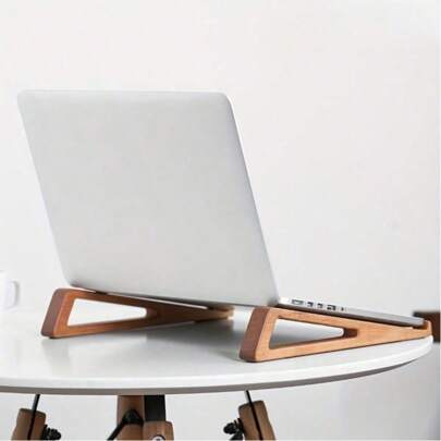 Suporte de madeira para laptop - Suporte de mesa portátil para laptop, feito de madeira de nogueira preta e cerejeira, design com fluxo de ar e refrigeração para escritório em casa, acessório durável para espaço de trabalho e presente de Ação de Graças, Suporte de refrigeração para laptop | Design elegante de madeira | Folheado de madeira natural