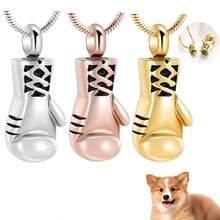 Boxing Glove Shape Stainless Steel Ashes Keepsake Cremation Jewelry For Ash Cool Cremation Pendants For Ashes Cremation Necklace - Gloves - View 6