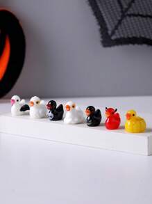10Pcs Random Color Mini Resin Halloween Decorations - DIY Desktop Small Ornaments, Includes Skull, Ghost, Castle, Bat, Grim Reaper & Duck Figures, Ideal For Home Decor, Perfect For Desktop Display And Party Favors