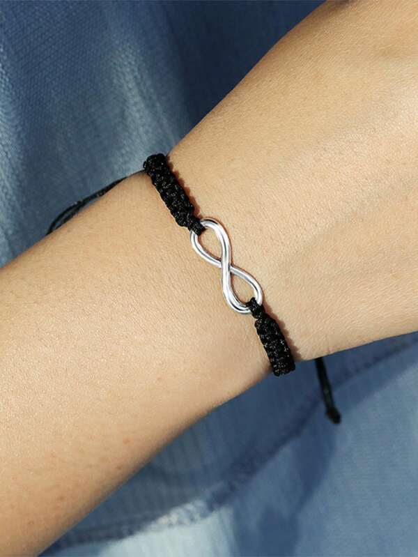 Handgefertigtes gewobenes Tai-Chi-Knoten 8 Zeichen flacher Knoten Paar Freundschaftsarmband Unisex Boho Stil Geschenk für Partner