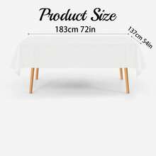 1 件/10 件 72 英寸 * 54 英寸黑白塑料桌布，适用于长方形桌子，非常适合派对、圣诞节和节日活动