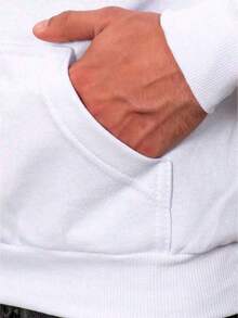 Moletom Estampado Blusa de Frio Streetwear Bússula Canguru Flanelado Unissex - Branco - Visão 5