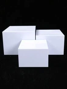 3Pcs Stackable Acrylic Dessert Display Stand,White Rectangular Dessert Boxes Including Multiple Sizes,Food Risers For Party,Buffet Risers,Wedding Decor,Bridal Shower Favors,Babyshower Decor,Birthday Party Supplies,Party Dessert Showcase,Best For Christmas,Holiday Party Decor