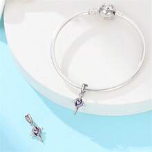 1Pc Streling Silver S925 Cross Month Series Pendant Inlaid With Solid Color Artificial Zirconia Seal Carved English Month Letters Diy Bracelet Necklace Making Birthday Gift