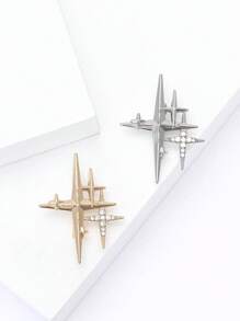 1pc Fashionable Metal Starburst Brooch, Suitable For Daily Wear By Women