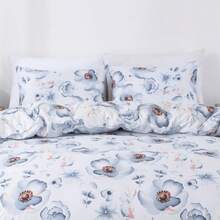 Bedding Blue Floral Duvet Cover Set Queen White Comforter CoverDuvet Cover With Zipper Closure And 2 Pillow Shams Microfiber Soft Lightweight 3pcs Garden Farmhouse Plant Spring White Bedding Set - 白色 - 查看 5