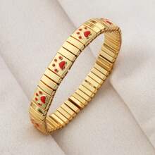 1PC Stylish And Simple Elastic Stainless Steel Bracelet With Paw Prints And Leopard Print Patterns, Suitable For Women's Daily Wear And As A Holiday Or Birthday Gift