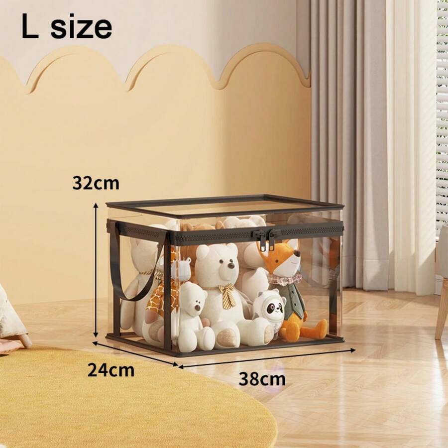 Transparent Children's Toy Storage Basket Large Size Toy Storage Bag Large Capacity Household Multifunctional Storage Basket New - màu be - cỡ M - Xem 1