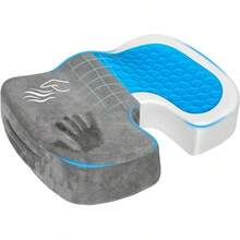 Tailbone Pain Relief Office Chair Seat Cushion, Memory Foam Gel Seat Cushion For Sciatica Pain Relief, Washable Cover, Butt Cushion For Long Sitting, Mesh, Black, Ergonomic Comfort, Premium Support - 灰色 - 查看 5