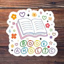 3-Inch "Bookaholic" Sticker - Whimsical Book - Themed Vinyl Sticker With Colorful Floral & Book Illustration For Laptops, Notebooks, Water Bottles, Reading Nooks, And Book Lover Spaces | Great For Bibliophiles, Bookworms, Literary Enthusiasts, And Cute Decor Fans | Perfect For Showcasing Book Fandom, Adding Playful Flair, And Celebrating Reading Magic | Charming Sticker For Book - Related Adventures, Cozy Reading Vibes, And Whimsical Decor