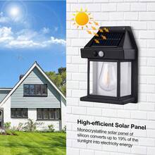 Solar Powered + Motion Sensor Outdoor Waterproof Wall Lamp, 3 Modes, 1/2/4pcs Set, Porch, Garden, Yard Lights - Multicolor - View 7