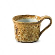 Leopard Print Crackle Glaze Ceramic Mug, Creative Retro Coffee Cup, Handmade Japanese Style Oatmeal Cup - Multicolor - View 12
