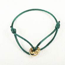 1 Pieza Brazalete de acero inoxidable ajustable hecho a mano con 3 círculos huecos, joya minimalista unisex como regalo para parejas