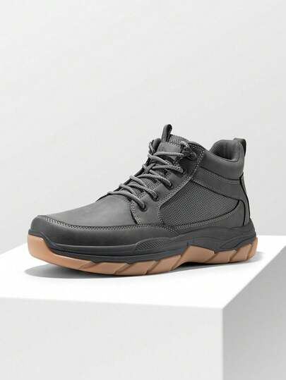 Men's Walking Boots Lightweight Breathable Durable Leather Upper Fashion Casual Chukka Ankle Boots Outdoors Hiking & Trekking Footwear
