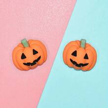 10pcs Halloween Thanksgiving Flat Pumpkin Small Decoration Glue Phone Stickers Accessories Kettle Stickers Materials