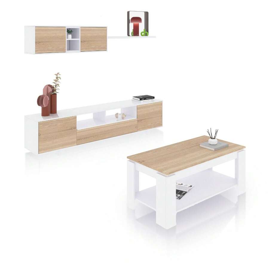 Duehome Pacote de sala de estar com mesa de centro Kenzo Plus V1