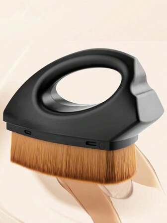 Brocha de maquillaje para base de maquillaje con estuche protector, brocha plana superior suave y sin costuras, multifuncional para mezclar líquidos, cremas o polvos cosméticos perfectos