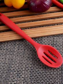 1pc, Integrated Silicone Kitchenware, Kitchen Cooking Spoon, Thick Spoon, Rice Spoon, Small Colander, Salad Spoon, Stirring Salad More Tableware, Kitchen Accessories, Kitchen Appliances, Kitchen Gadgets, Kitchen, Kitchen Stuff