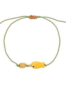 1 Piece Of Ocean Element Summer Small Fish Bead Pearl Crystal Natural Shell Bracelet, Beach Degree Starfish Crab Claw Pendant Bohemian Woven Bracelet - Multicolor - View 8