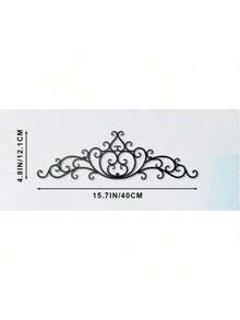 1 pieza Arte de pared metálico con rollo rústico, escultura de hierro floral hecha a mano, decoración de pared vintage grande, adecuado para casa de campo, dormitorio, sala de estar, interior y exterior