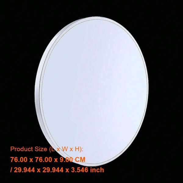 70cm Round Bathroom Wall Mirror - Stylish Makeup & Vanity Mirror For Home Decor, Reflective Accent For Living Room, Bedroom, Or Entryway - Elegant Design With Sleek Finish, Perfect For Any Space