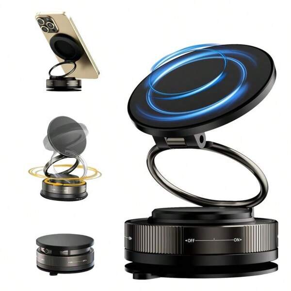 1 Stück 360° drehbarer, faltbarer, starker magnetischer Saugnapf Auto Handyhalter, kompatibel mit Apple IP 16 Pro Max, IP 15 Pro Max, IP 14 Pro Max, IP 13 Pro Max, IP 12 Pro Max, passend für Armaturenbrett, Schreibtisch oder Badezimmerwand, kompatibel mit iOS und Android Handys, Geschenk für Geburtstag, Familie, Freunde, Kfz-Zubehör