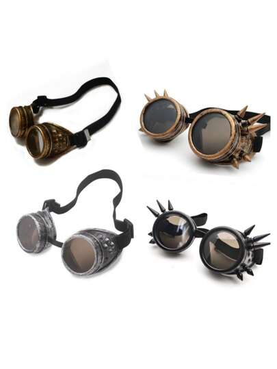 1pc Steampunk Glasses, Vintage Glasses, Cosplay Prop For Halloween Party. Note: There May Be Slight Color Difference From The Actual Product Due To Lighting And Display Conditions.